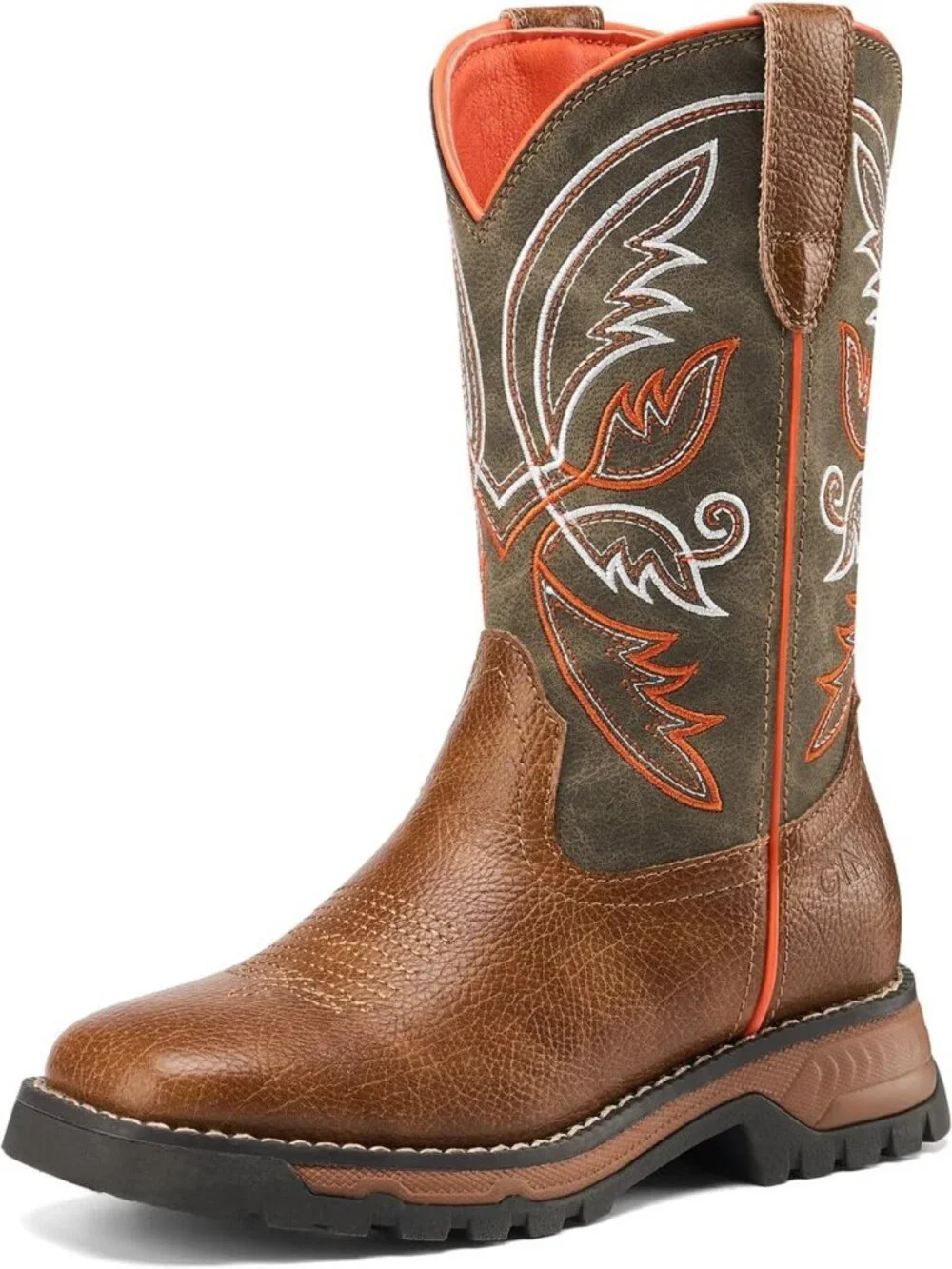 Stylish Kids Square Toe Cowboy Boots | Comfortable Mid Calf Western Riding